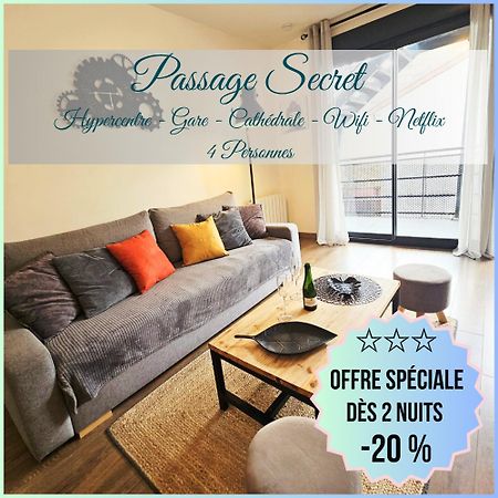 Passage Secret - Ideal Pro, Couples, Familles & Amis - Le Calme En Hypercentre - Wifi Haut Debit - Netflix - Machine A Laver - Gare, Cathedrale, Commerces, Restaurants & Transports En Commun A Moins De 10 Minutes A Pied Reims Luaran gambar